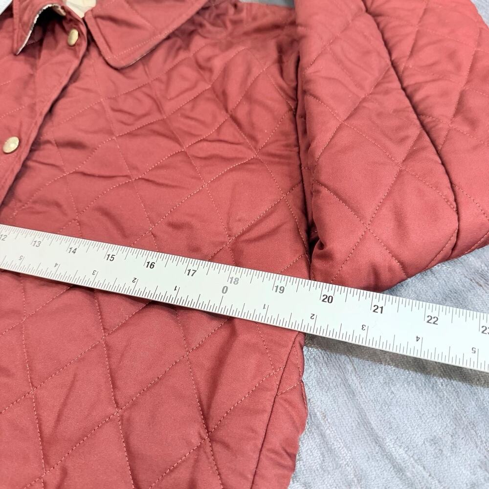 Burberry London quilted jacket diamond Nova check crimson made in England wmns M - Picture 13 of 16